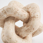DN DECONATION 3 Link Knot Decor, Beige Travertine Coffee Table Decoration, Boho Resin Chain Link Decor, Modern Shelf Entryway Objects for Home Living Room Farmhouse Bedroom Inspired Aesthetic Art