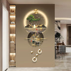 LED Light Art Wall Decor, Modern Home Decor Wall Sculpture with Lights, Walls Art Decorations Lamp, Walls Arts Decors Sculptures Large, Plug-in Power Supply, Gold C, 23x53IN