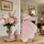 Guichifun Fairy Statue Collection Home Decoration - Pink Leaf Angel Girls Resin Home Garden Patio Living Room Decor Memorial Gift for Mom 7.5 x 4.5 x 11.5 Inch