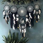 5 Pack Bohemian Ornaments,Dreamcatcher Gift Boho Native American Decor, Handmade Dreamcatcher for Girls, Boys, Adults, Kids Room,Witchy Gifts (Black)