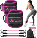 WHATAFIT Resistance Bands Set with Handles - Exercise Bands Home Gym Strength Training Equipment, Includes Door Anchor & Ankle Straps for Full Body Workout Bands, Physical Therapy - for Men and Women