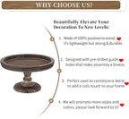 Hanobe Display Riser for Farmhouse Decor: Rustic Wooden Risers Round Decorative Pedestal Plate Stand Holder Tray for Candle, Cupcake, Plant