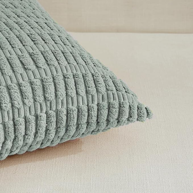 Fancy Homi 4 Packs Decorative Throw Pillow Covers for Living Room Couch Bed, Modern Farmhouse Boho Home Décor Accent Cushion Case, 24" x 12", Grey Blue