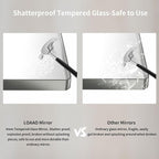 LOAAO 77X36 Inch Brushed Nickel Bathroom Mirror, Rounded Rectangle Silver Metal Frame Mirror, Brushed Nickel, Anti-Rust, Hangs Horizontally or Vertically