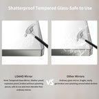 LOAAO 55X36 Inch Brushed Nickel Bathroom Mirror, Rounded Rectangle Silver Metal Frame Mirror, Brushed Nickel, Anti-Rust, Shatter Proof, Hangs Horizontally or Vertically