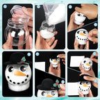 24 Sets Christmas Plastic Snow Globes Kit Includes 24 Clear Snow Globe, Mini Black Top Hats and Sticker for Ornaments DIY Crafts Fillable Snow Globes Home Winter Christmas Decoration