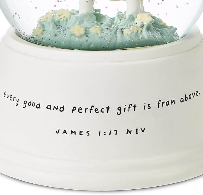 Hallmark Little Lamb Musical Snow Globe (Jesus Loves the Little Children) Religious Gift for Baptism, New Baby, Grandchild, Godson, Goddaughter, Christmas