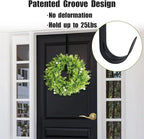 GameXcel 12" + 15" Wreath Hanger for Front Door - Large Wreath Metal Hook for Christmas Wreath Over The Door Hangers - 2 Pcs Black