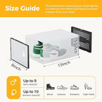 NEWBULIG 12 Pack Clear Shoe Storage Boxes, Shoe Organizer for Closet with Lid, Durable PE Transparent Shoe Containers Ideal for Sneakers, Heels & Boots, Black