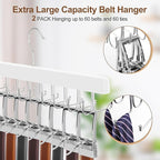 TOPIA HANGER 20 Hooks 2 in 1 Belt Tie Hanger for Closet Max 30 Belts with 30 Ties Capacity, Belt Tie Racks Wooden Hanger for Closet Organizer Storage “U” Fit for Belt and “一” Fit for Tie - CT47W