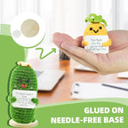 JFZHENGCUO 5 PCS Funny Handmade Crochet, Emotional Support Positive Potato, Positive Cucumber, Pineapple, Happy Pear, Mighty Apple, Emotional Support Collectible Dolls