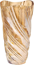 Glass Vase,Elegant Spiral Decorative Centerpiece for Home, Office,Wedding, Stylish Blown Glass Flower Vase