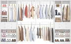 10FT Closet System with 4 Drawers, 120" Closet Organizer System with 6 Hanging Robs & Reversible Shelving, Closet Systems for Walk-in Closets, White