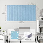 Large Cork Board for Office, 8 Pack Felt Wall Tiles with Slat Wall Paneling and Safe Removable Adhesive Tabs, Felt Bulletin Board Pin Board Cork Boards for Walls - Light Blue