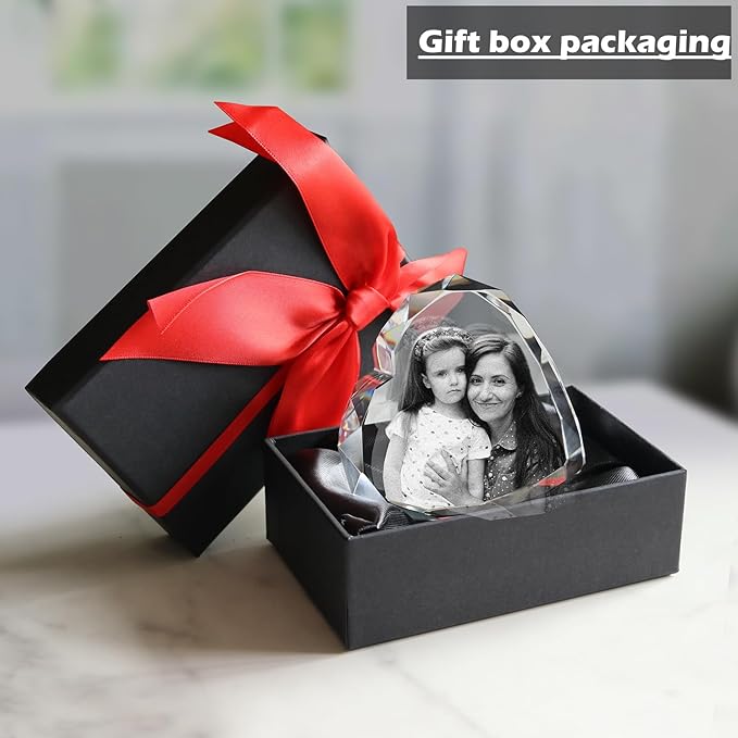 3D Crystal Photo, Personalized Gifts for Women, Wife, Her, Him, Men, Husband,Mom,Custom Photo Gifts,Personalized Birthday, Anniversary, Memorial Gift