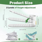 Shoe Slot Organizer,Adjustable Shoe Stacker for a Pair of Shoes,Shoe Holder Space Saver,Double Deck Shoe Riser Shoe Rack,Shoe Organizer for Closet (Clear, 10 Pack)