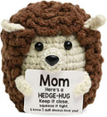 Inspirational Handmade Crochet Hedgehog, Positive Emotional Support Brown Hedgehog, Valentine's Day Gift, Birthday Thanksgiving Basket Gift for Home Decorations