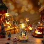 Jerify 16 Sets 3.58 Inch Christmas Plastic Clear Snow Globes Kit Water Globe with Screw Off Cap Artificial Christmas Trees Small Snowman Snowflakes for DIY Snow Globes Home Decoration Crafts