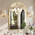 Sweetcrispy 24"x 36" Arched Gold Bathroom Mirrors for Wall, Bathroom Mirrors for Over Sink, Metal Framed with HD Shatter-Proof Glass for Entryway, Living Room, Bedroom, Home Decor