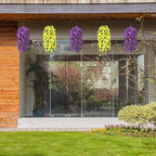 Artificial Fake Flowers Plants Hanging Baskets Outdoor Outside Spring Decor, Faux Silk Purple UV Resistant Look Real Morning Glory Home Patio Porch Balcony Decoration