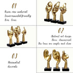 3 Pcs Thinker Statue,Modern Home Resin Sculptures,Collectible Figurines for Home Office Bookshelf Desktop Decor(Golden)