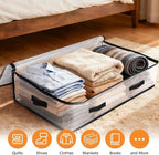 6 Pack Under Bed Storage Bags, 75L Foldable Clear Storage Containers with Handles, Dual Zippers for Comforter, Clothes, Bedding, Linen Sheets, Sweaters, Blanket Storage