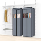 Zilink Garment Bags for Hanging Clothes 54" Hanging Garment Bags for Closet Storage with Clear Window Space Saving Hanging Storage Bags for Suits, Coats, Dresses, Grey, 2-Pack