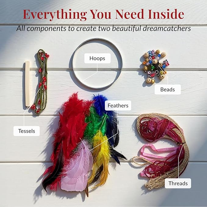 DIY Dream Catcher Kit (2 Pack): Make Your Dreamcatcher for Kids & Adults, Unleash Your Creativity, Create Two Unique Talismans, Make Your Very own Dream Catcher