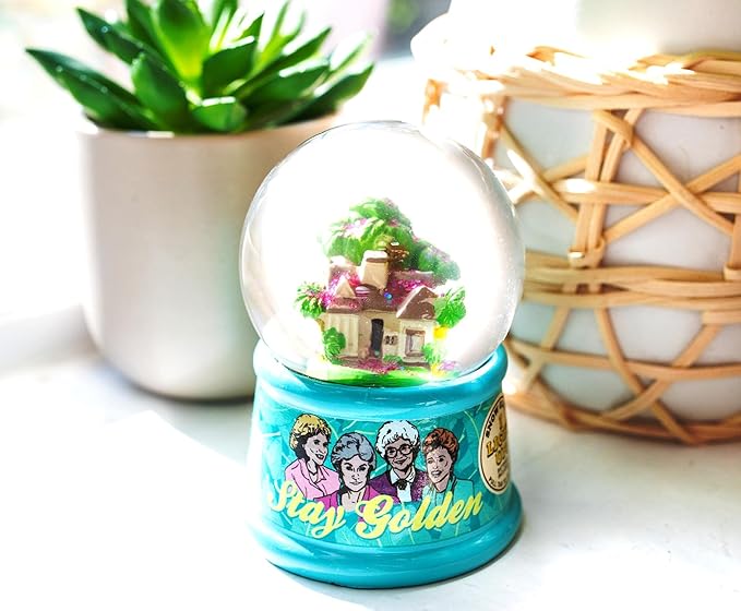 The Golden Girls Shady Pines Light-Up Mini Adult Snow Globe with Swirling Glitter Display