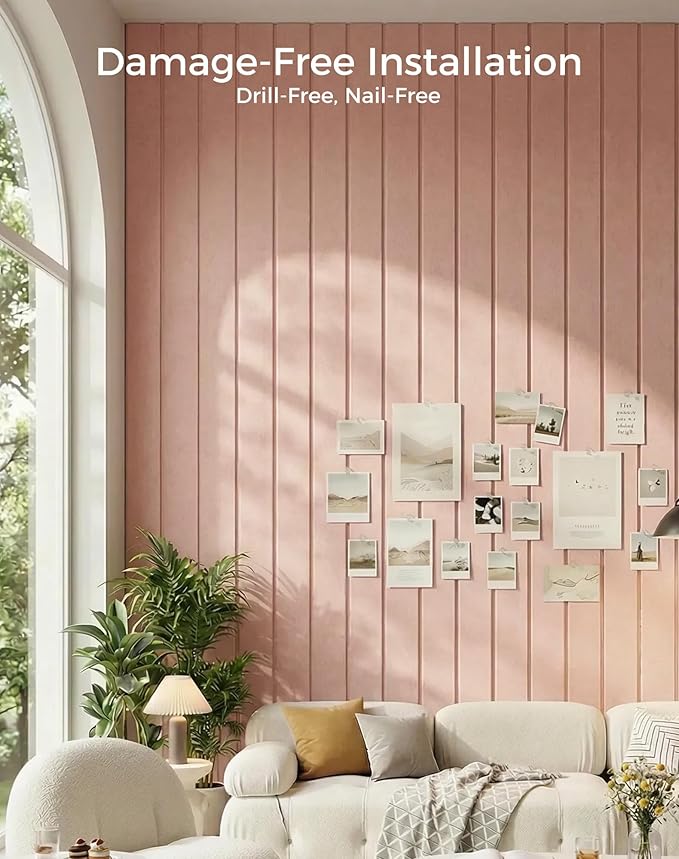 Aothia 12-Pack Felt Bulletin Board Tiles - 48x36 Modular Pin Board for Walls, 0.2" Thick Cork Board Alternative for Office & Classroom, 70 Adhesive Tabs & 40 Pushpins Included (Pink)