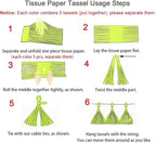 15PCS Shiny Tassel Garland Tissue Paper Tassel Banner,Table Decor,Tassels Party Decor Supplies for Wedding,Birthday,Bridal/Baby Shower,Anniversary,DIY Kits - (Pink/Light Blue/Gold)