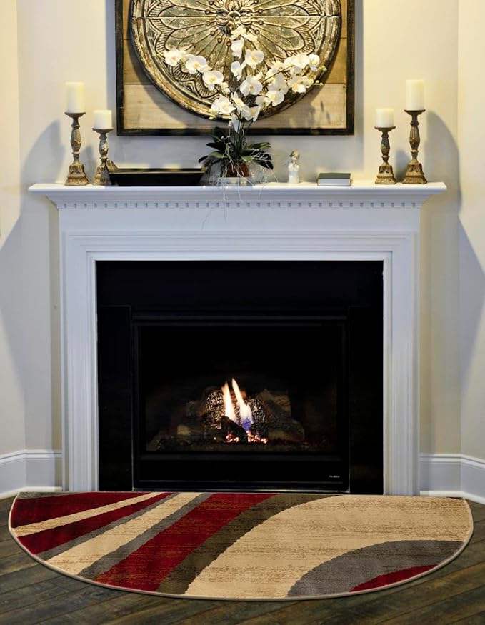Unique Loom Barista Collection Area Rug - Ngada (3' x 6' Hearth, Beige/Red)