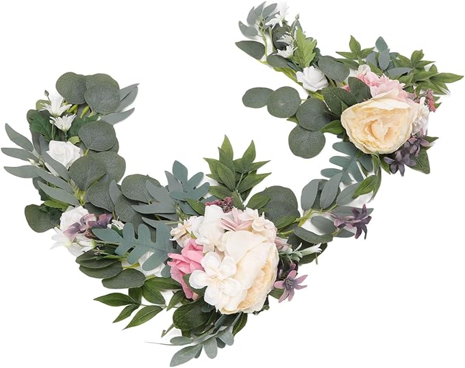 Decorative Arch Flowers for Wedding, 2pcs Hanging Flowers Swag, Wedding Arch Flowers, Artificial Floral Swags for Door Party Wall Home
