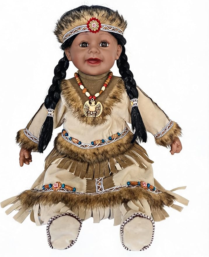 22" Collectible Native American (Indian) Vinyl Doll - VM221132 (Tara)
