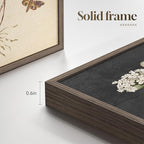 Framed Botanical Wall Art for Living Room, 4 Piece Rustic Floral Canvas Paintings Prints, Vintage Flower Pictures for Farmhouse Dining Room Hallway Bedroom Kitchen Bathroom Wall Decor, 12x16 Inch