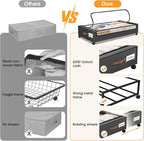 Under Bed Storage with Wheels 1Pack Storage Containers with Clear Window&Label Under Bed Drawers Rolling Under Bed Storage for Clothes,Shoes, Blankets (30.71 x 16.93 x 6.69 in, Dark Grey)
