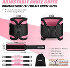 Ankle Resistance Bands with Cuffs for Women & Men - 3-Level Adjustable Leg & Glute Workout Equipment, Portable Home Gym Exercise Bands for Kickbacks, Hip Thrusts, Yoga, Strength Training