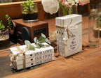 2 Pieces Wooden Decorative White Books, Rustic Farmhouse Faux Books for Coffee Table Shelves with Wood Bead Tassels and Leaves, 7'x 4.6'x 2.5' (God is First, I'm Second)