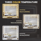 LOAAO 44"X36" LED Mirror for Bathroom, Lighted Bathroom Mirror with Lights, Anti-Fog, Dimmable, Memory Function, Clear Reflection