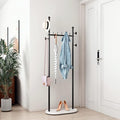 DR.IRON Black Clothing Racks with Marble Base Modern Coat Racks Freestanding Black Clothes Rack with Shelves for Bedroom Heavy Duty Garment Racks in Hallway, Entryway