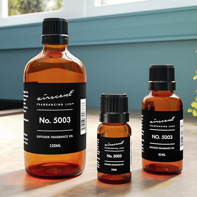 AirScent Coco-Inspired Diffuser Oil - No. 5003 Perfume Dupe - Premium Fragrance Oil Blend for Ultrasonic and Waterless Diffusers and Crafting - 120 ml, 4 fl oz Glass Bottle with Dropper