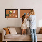 13.3" x 17.7" Cork Board Bulletin Board, Black Framed Corkboard, Oak Frame, Decorative Hanging Pin Board, Perfect for Office & Home Decor, Home School Message Board or Vision Board