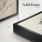 Framed Vintage Botanical Wall Art, 4 Piece Boho Rustic Floral Canvas Painting Prints for Modern Farmhouse, Black and White Neutral Flower Pictures for Bathroom Bedroom Hallway Kitchen Home Decor, 8x10