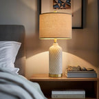 G-SAFAVA 24.25" Table Lamps Set of 2 Modern Ceramic Lamps for Living Room Bedside Lamp Gold for Night Stands Boho Bedroom Lamp Farmhouse Side End Table Lamps