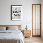 Framed Black And White Retro Newspaper Wall Art ItS Already Yours Universe Quote Poster Trendy Positive Inspirational Wall Decor for Bedroom Office Apartment Dorm Affirmation Canvas Print 12x16inch