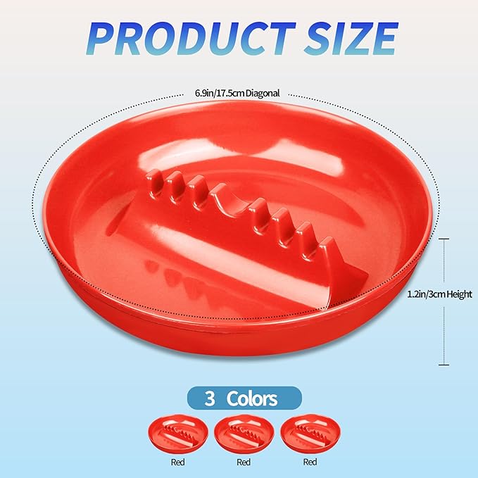 3Pcs Red Ashtray Sets, Ash Tray for Cigarettes and Cigar, Round Large Size Plastic Ashtrays, for Indoor Outdoor Home Office Patio Restaurant Bar Hotel Use (Set of 3 Red)