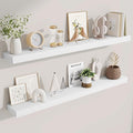 Fun Memories Floating Shelves 48 Inch, Extra Large Wood Shelf Set of 2, Hanging Wall Shelves for Bathroom, Living Room, Kitchen, Bedroom, White