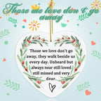 Jocidea Memorial Ornament Ceramic Heart Shaped Memorial Gift for Loss of Loved One, Sympathy, Condolence, Bereavement, Grief, Mother, Father, Memorial Day