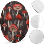 Wall Picture, with Red Mushrooms Printed Circular Iron Hanging Picture,Wall Art Decor,Home for Bedroom Living Room Bathroom Decor,Iron Painting 11.8X11.8 in