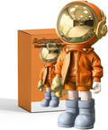 EZ4ENCE Figurine Statue Astronaut Sculpture Spaceman Decor,Sculptures for Home Decor,Arts Orange Shelf Decoration,Cool Metal Mask Table Decor,Large Spaceman Figure Ornament
